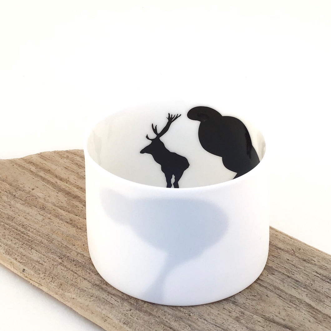 Little Tilley tealight, stag and bold trees