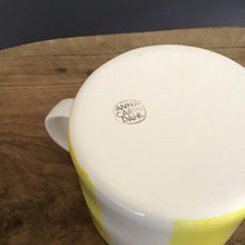 Load image into Gallery viewer, Alberta, light yellow striped cup with a handle, large size