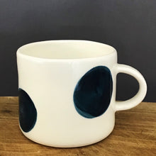 Load image into Gallery viewer, Alberta, cup with a handle,  big teal dots, large size
