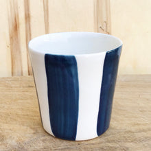 Load image into Gallery viewer, Alberta, teal blue striped cup