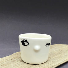 Load image into Gallery viewer, Nosy egg cup, one open eye.