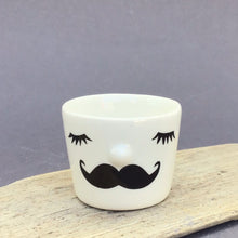 Load image into Gallery viewer, Nosy egg cup, closed eyes, mustache