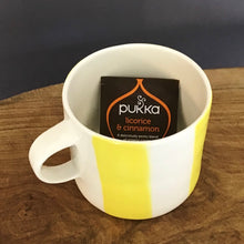 Load image into Gallery viewer, Alberta, light yellow striped cup with a handle, large size