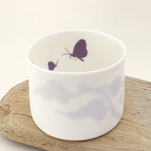 Load image into Gallery viewer, Little Tilley tealight, butterflies and leaves, purple
