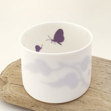 Load image into Gallery viewer, Little Tilley tealight, butterflies and leaves, purple