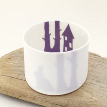 Load image into Gallery viewer, Little Tilley tealight, rabbit and house, purple
