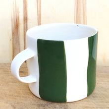 Load image into Gallery viewer, Alberta, cup with a handle, dark green stripes, large size