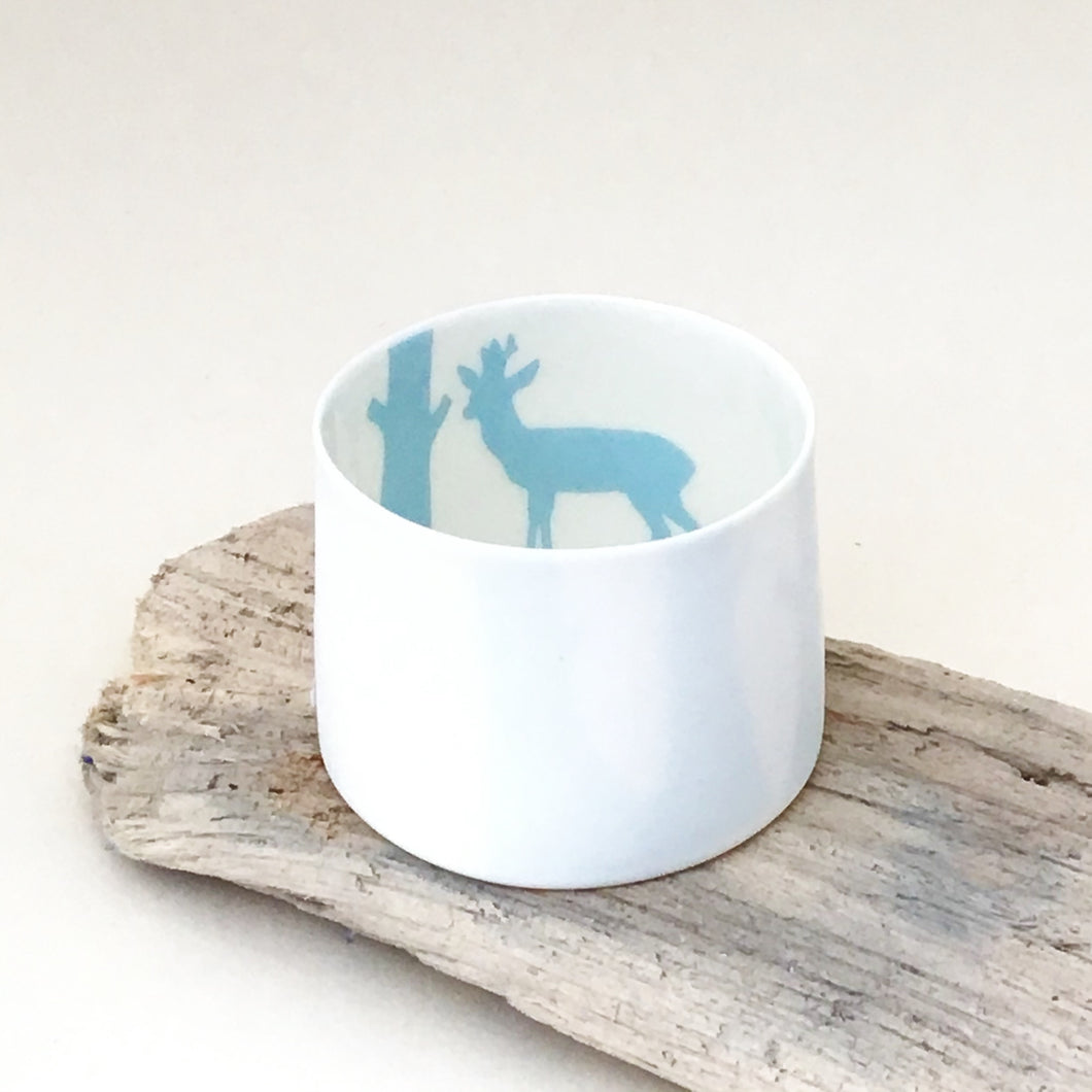 Little Tilley tealight, blue deer