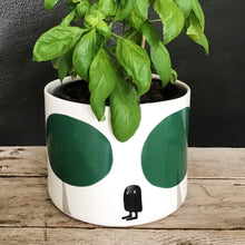 Load image into Gallery viewer, Flower pot, large size, bold green trees and owl
