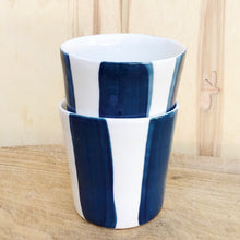 Load image into Gallery viewer, Alberta, teal blue striped cup
