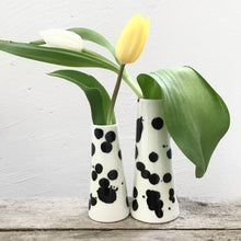 Load image into Gallery viewer, A pair of Dalmatian vases, tapered, medium and small
