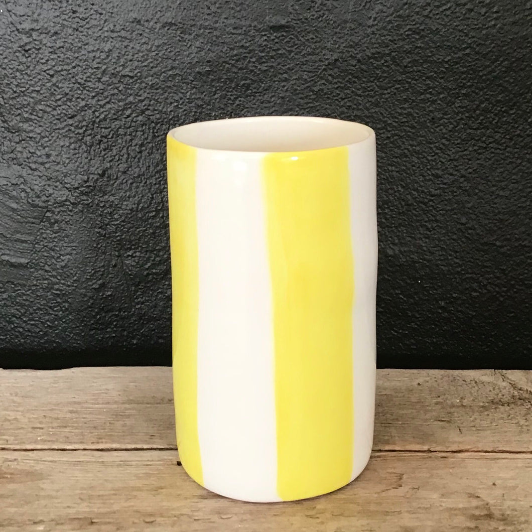 Big stripes vase, yellow