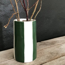 Load image into Gallery viewer, Big stripes vase, pine green

