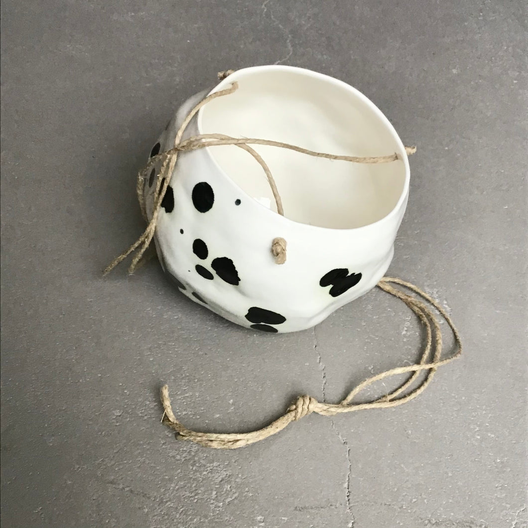 Snowball hanger/flowerpot, dalmatian