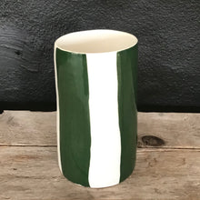 Load image into Gallery viewer, Big stripes vase, pine green
