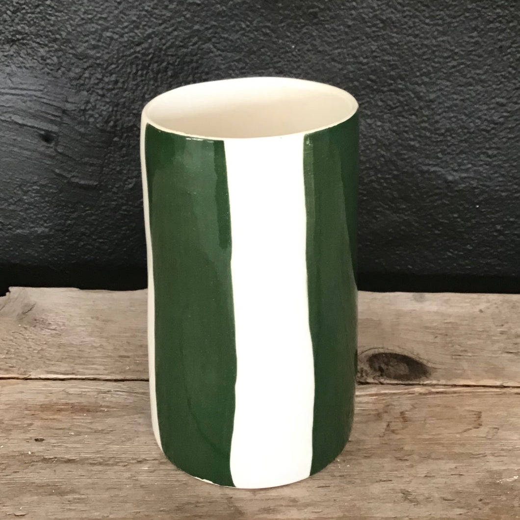 Big stripes vase, pine green