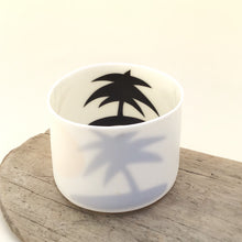 Load image into Gallery viewer, Little Tilley tealight, bold palmtrees and sun
