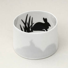 Load image into Gallery viewer, Little Tilley tealight, rabbit and hills
