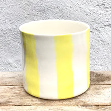 Load image into Gallery viewer, Striped flower pot, large size, yellow
