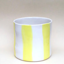 Load image into Gallery viewer, Striped flower pot, large size, yellow
