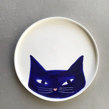 Load image into Gallery viewer, Cat plate, big, blue
