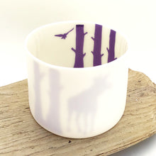 Load image into Gallery viewer, Little Tilley tealight, moose and trees, purple
